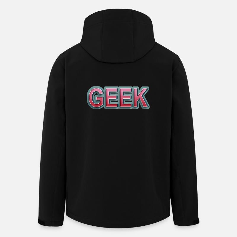 GEEK comic retro lettering - Men’s Recycled Softshell Jacket by Stanley/Stella - black