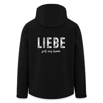 Liebe sich wer kann! - Recycelte Männer Softshell-Jacke von Stanley/Stella - Schwarz - Hinten - AI Model Male 185 light (185cm)