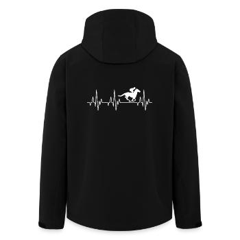Heartbeat ECG Equitation Equitation Sports équestres Equestre - Veste softshell homme en polyester recyclé Stanley/Stella - noir - Dos - AI Model Male 185 light (185cm)