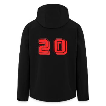 20 ANS. 20e ANNIVERSAIRE. ANNIVERSAIRE 20 ANS. 20 - Veste softshell homme en polyester recyclé Stanley/Stella - noir - Dos - AI Model Male 185 light (185cm)
