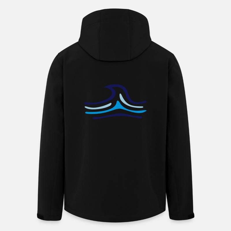 cadeau pour les surfeurs, vague wakeboard et SUP - Veste softshell homme en polyester recyclé Stanley/Stella - noir