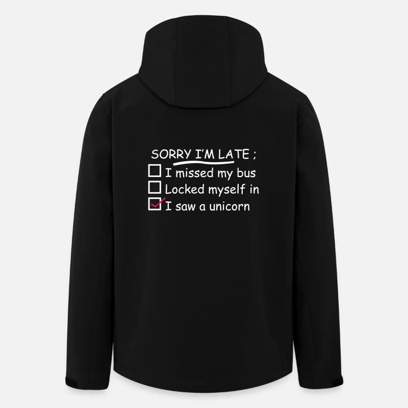 Sorry I'm Late I Saw A Unicorn - Recycelte Männer Softshell-Jacke von Stanley/Stella - Schwarz