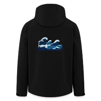 Wellen Welle Geschenk Meer Ozean Wasser - Recycelte Männer Softshell-Jacke von Stanley/Stella - Schwarz - Hinten - AI Model Male 185 light (185cm)