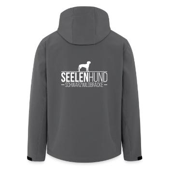 SCHWARZWILDBRACKE Seelenhund Jagdhund Wilsigns - Recycelte Männer Softshell-Jacke von Stanley/Stella - Anthrazit - Hinten - AI Model Male 185 light (185cm)