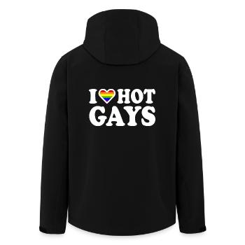 I love hot gays - Men’s Recycled Softshell Jacket by Stanley/Stella - black - Back - AI Model Male 185 light (185cm)