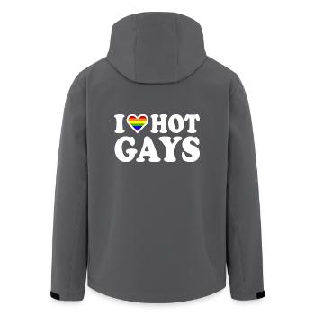 I love hot gays - Recycelte Männer Softshell-Jacke von Stanley/Stella - Anthrazit - Hinten - AI Model Male 185 light (185cm)