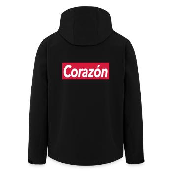 Corazon - coeur - Veste softshell homme en polyester recyclé Stanley/Stella - noir - Dos - AI Model Male 185 light (185cm)