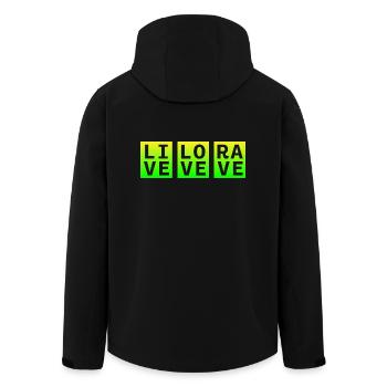 Live Love Rave Clothing Musique EDM pour Raver et DJ - Veste softshell homme en polyester recyclé Stanley/Stella - noir - Dos - AI Model Male 185 light (185cm)