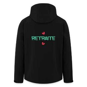 RETRAITE. RETRAITE. RETRAITEE. SENIOR. MAMIE. PAPY - Veste softshell homme en polyester recyclé Stanley/Stella - noir - Dos - AI Model Male 185 light (185cm)