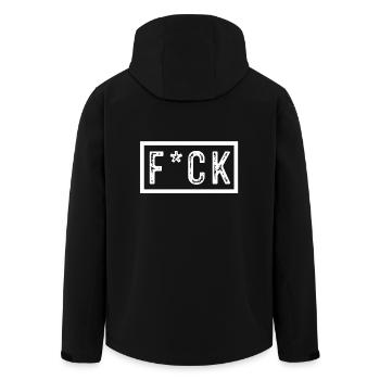F * ck - Men’s Recycled Softshell Jacket by Stanley/Stella - black - Back - AI Model Male 185 light (185cm)