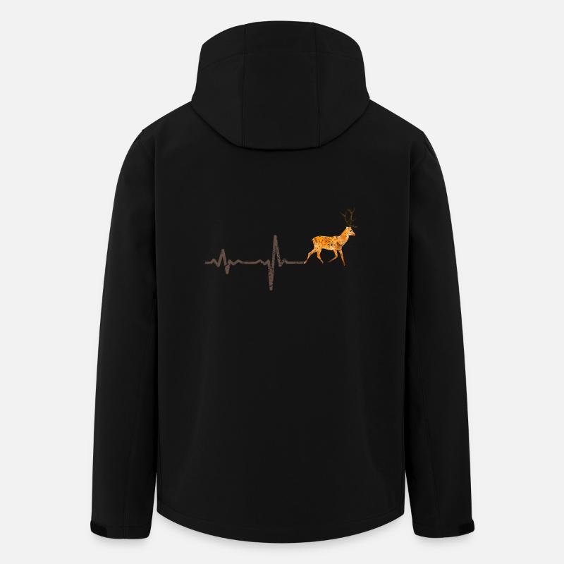 Heartbeat Hirsch farbig - Geschenk - Recycelte Männer Softshell-Jacke von Stanley/Stella - Schwarz