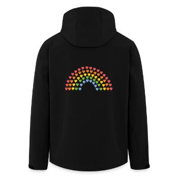 Arc-en-ciel de cœur - Veste softshell homme en polyester recyclé Stanley/Stella - noir - Dos - AI Model Male 185 light (185cm)