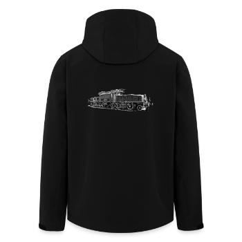 Locomotive crocodile Be 6/8 - Men’s Recycled Softshell Jacket by Stanley/Stella - black - Back - AI Model Male 185 light (185cm)