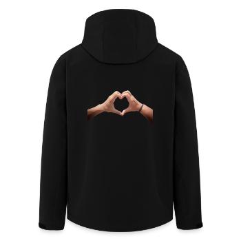 Valentines Day - Men’s Recycled Softshell Jacket by Stanley/Stella - black - Back - AI Model Male 185 light (185cm)