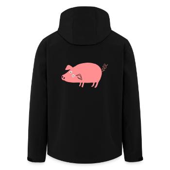 Schwein roz4 - Recycelte Männer Softshell-Jacke von Stanley/Stella - Schwarz - Hinten - AI Model Male 185 light (185cm)