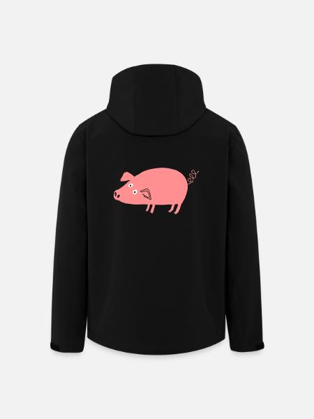 Schwein roz4 - Recycelte Männer Softshell-Jacke von Stanley/Stella - Schwarz