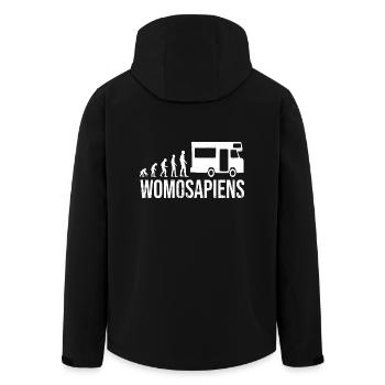 Womosapiens Wohnmobil Evolution - Recycelte Männer Softshell-Jacke von Stanley/Stella - Schwarz - Hinten - AI Model Male 185 light (185cm)
