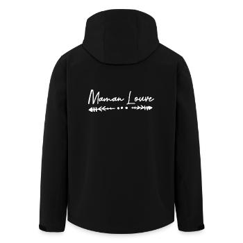 maman louve mère fille famille amour loup - Veste softshell homme en polyester recyclé Stanley/Stella - noir - Dos - AI Model Male 185 light (185cm)
