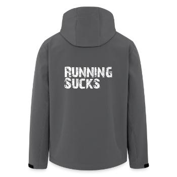 Running Sucks Running Fitness Motto Sport - Men’s Recycled Softshell Jacket by Stanley/Stella - black - Back - AI Model Male 185 light (185cm)