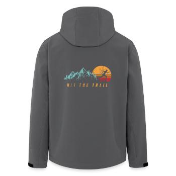 Hit The Trail Gift Runner Jogger Shirt - Men’s Recycled Softshell Jacket by Stanley/Stella - black - Back - AI Model Male 185 light (185cm)