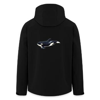 Baby Orca - Baby orca - Baby orca - Men’s Recycled Softshell Jacket by Stanley/Stella - black - Back - AI Model Male 185 light (185cm)
