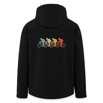 Retro Vintage Style Bicycle Cycling Two-Wheeler Sport - Men’s Recycled Softshell Jacket by Stanley/Stella - black - Back - AI Model Male 185 light (185cm)