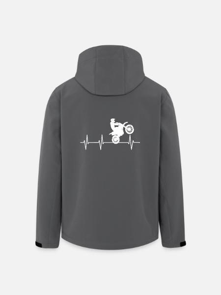 Motorcycle Heart Rate - Men’s Recycled Softshell Jacket by Stanley/Stella - black