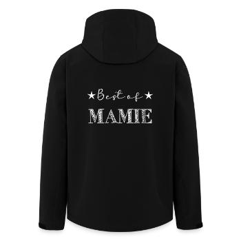 FÊTE DES MÈRES. BONNE FÊTE MAMAN. MAMAN. MAMIE - Veste softshell homme en polyester recyclé Stanley/Stella - noir - Dos - AI Model Male 185 light (185cm)