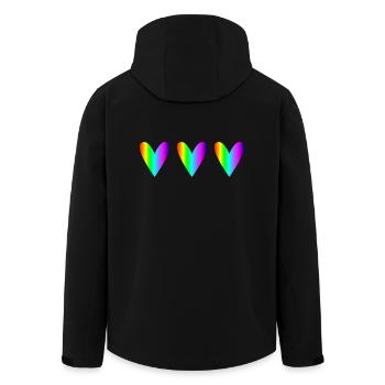HEART. SAINT VALENTINE. bachelorette party. I LOVE YOU. I LOVE YOU - Men’s Recycled Softshell Jacket by Stanley/Stella - black - Back - AI Model Male 185 light (185cm)