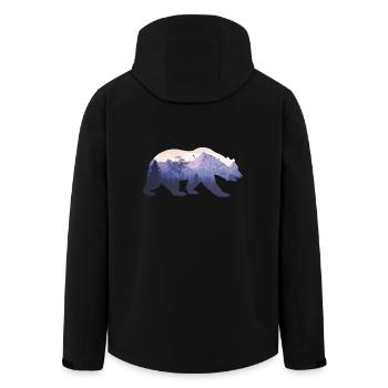 Bärensilhouette mit Hintergrund - Recycelte Männer Softshell-Jacke von Stanley/Stella - Schwarz - Hinten - AI Model Male 185 light (185cm)