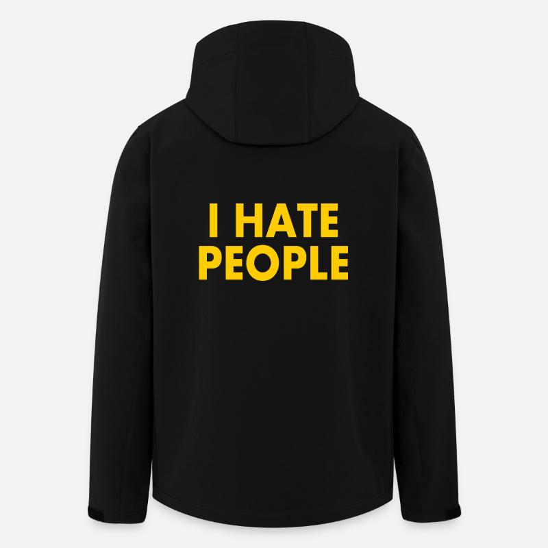 I hate people - Veste softshell homme en polyester recyclé Stanley/Stella - noir