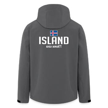 Island was sonst Spruch Skandinavien Urlaub - Recycelte Männer Softshell-Jacke von Stanley/Stella - Anthrazit - Hinten - AI Model Male 185 light (185cm)