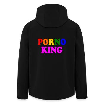 Porno king - Recycelte Männer Softshell-Jacke von Stanley/Stella - Schwarz - Hinten - AI Model Male 185 light (185cm)