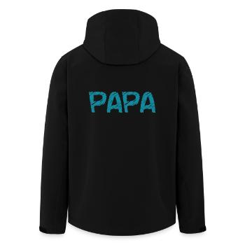 VATERTAG. ALLES GUTE ZUM GEBURTSTAG, PAPA. PAPA. ALLES GUTE ZUM GEBURTSTAG! - Recycelte Männer Softshell-Jacke von Stanley/Stella - Schwarz - Hinten - AI Model Male 185 light (185cm)