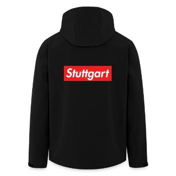 Ville de Stuttgart - Veste softshell homme en polyester recyclé Stanley/Stella - noir - Dos - AI Model Male 185 light (185cm)