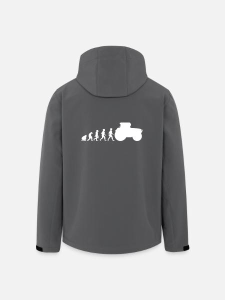 Evolution Traktor Trecker Ackerschlepper - Recycelte Männer Softshell-Jacke von Stanley/Stella - Schwarz