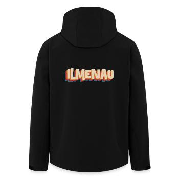 Ilmenau Retro Schriftzug - Stadt Design - Recycelte Männer Softshell-Jacke von Stanley/Stella - Schwarz - Hinten - AI Model Male 185 light (185cm)