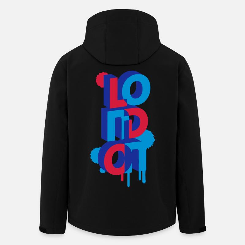 London in 3D Buchstaben - Recycelte Männer Softshell-Jacke von Stanley/Stella - Schwarz