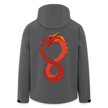 Unendlicher Drache - Recycelte Männer Softshell-Jacke von Stanley/Stella - Schwarz - Hinten - AI Model Male 185 light (185cm)