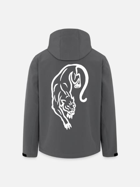 Weiße Panther-Silhouette - Recycelte Männer Softshell-Jacke von Stanley/Stella - Schwarz