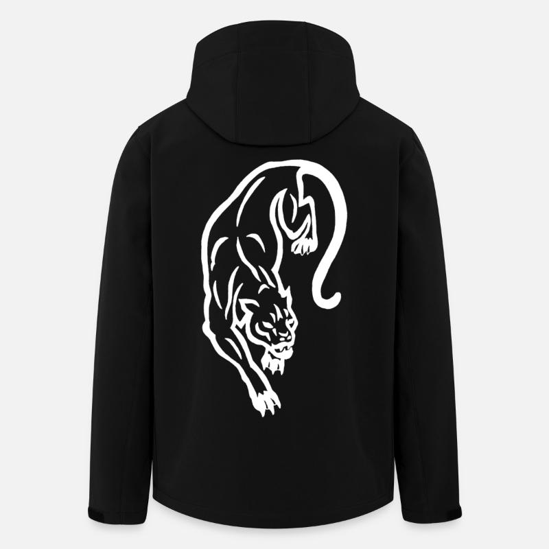 Silhouette de panthère blanche - Veste softshell homme en polyester recyclé Stanley/Stella - noir