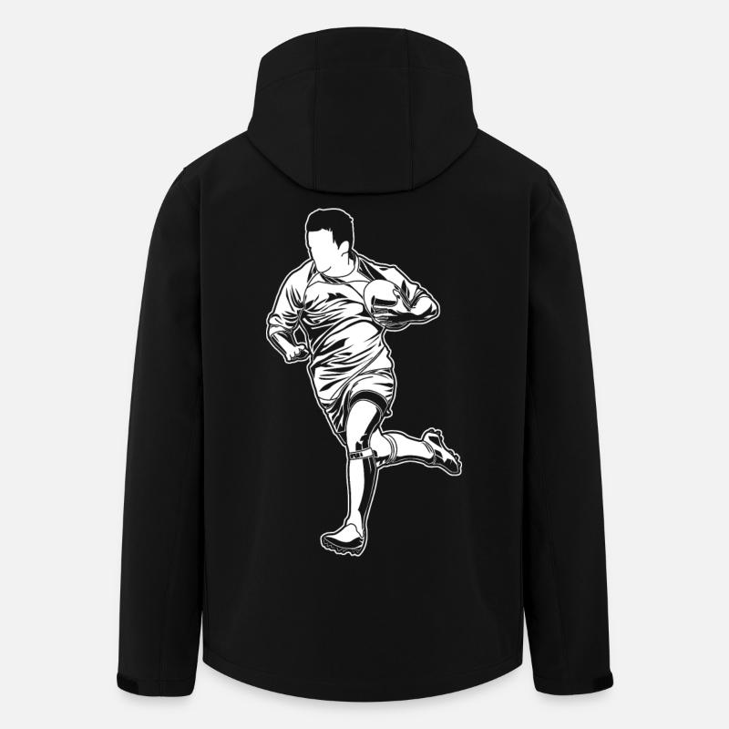 Rugby player drawing - Men’s Recycled Softshell Jacket by Stanley/Stella - black