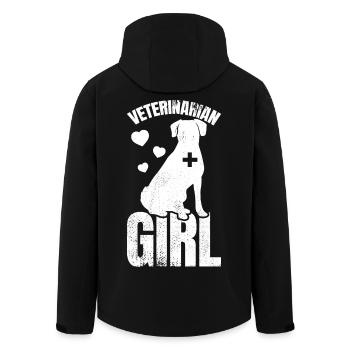 Vet - Men’s Recycled Softshell Jacket by Stanley/Stella - black - Back - AI Model Male 185 light (185cm)