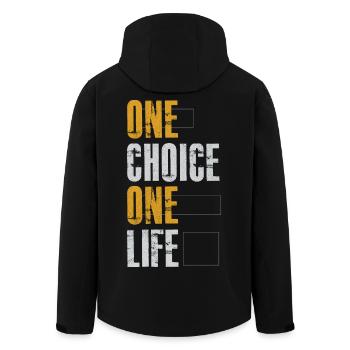one choice one life - Men’s Recycled Softshell Jacket by Stanley/Stella - black - Back - AI Model Male 185 light (185cm)