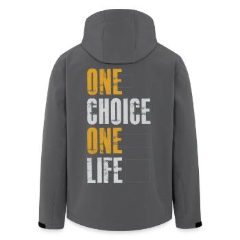 Eine Wahl, ein Leben - Recycelte Männer Softshell-Jacke von Stanley/Stella - Anthrazit - Hinten - AI Model Male 185 light (185cm)