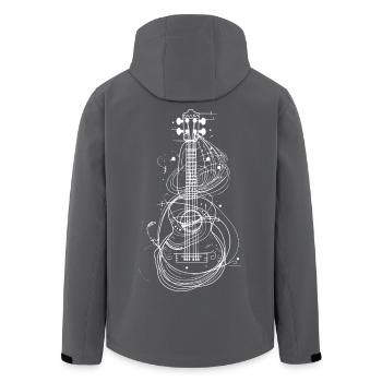 Dessin de ukulélé - Veste softshell homme en polyester recyclé Stanley/Stella - noir - Dos - AI Model Male 185 light (185cm)
