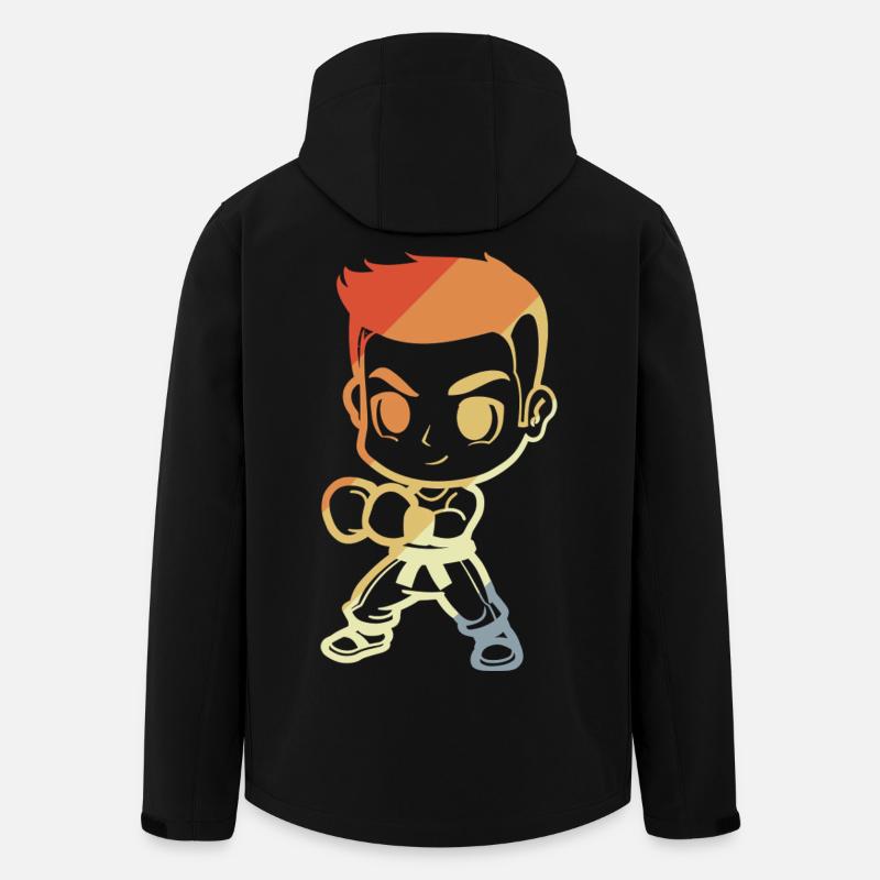 Kickboxer garçon dessin animé - Veste softshell homme en polyester recyclé Stanley/Stella - noir
