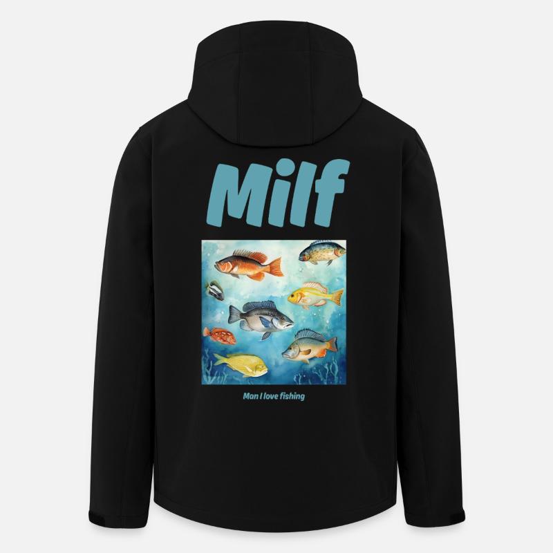Mec, j’adore la pêche - Veste softshell homme en polyester recyclé Stanley/Stella - noir