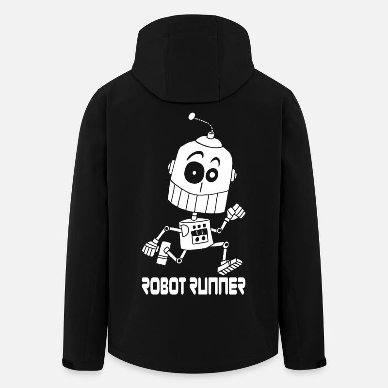 White Running Robot - Men’s Recycled Softshell Jacket by Stanley/Stella - black