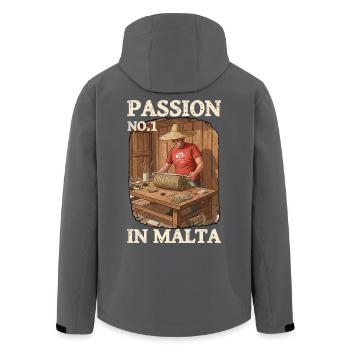 Malta Pyro Passion - Recycelte Männer Softshell-Jacke von Stanley/Stella - Anthrazit - Hinten - AI Model Male 185 light (185cm)